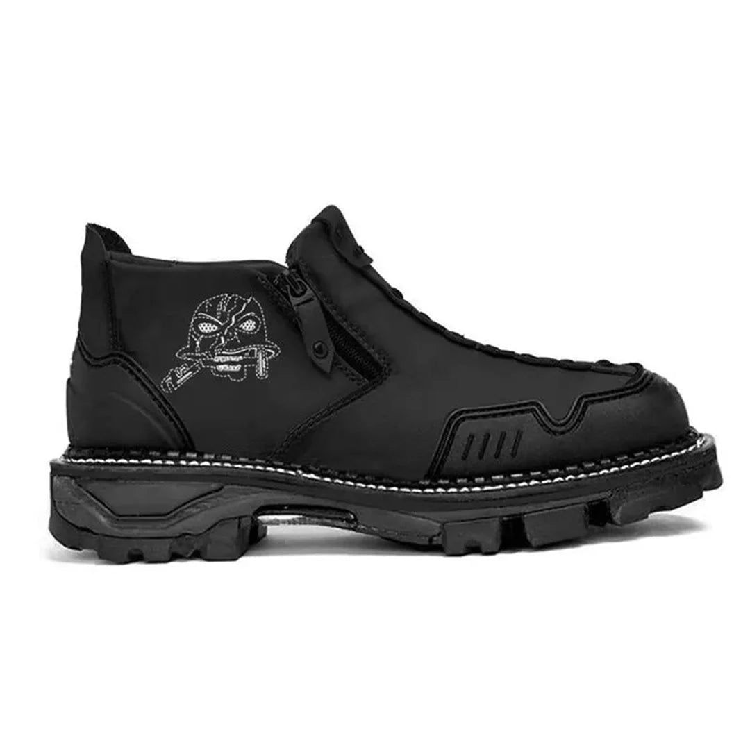 Tough Leather Ankle Boots with Edgy Detail