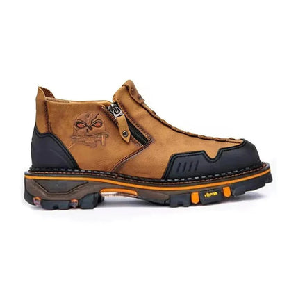 Tough Leather Ankle Boots with Edgy Detail