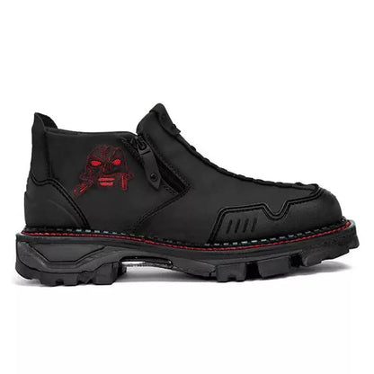 Tough Leather Ankle Boots with Edgy Detail