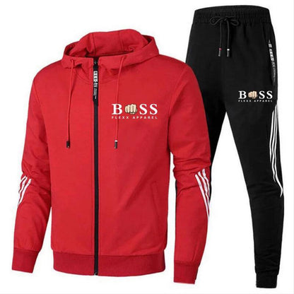 Calvin | Men's Active Stripe Hoodie & Sweatpants Set