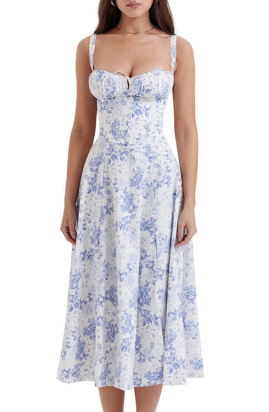 Slimming Fit Floral Midi Dress