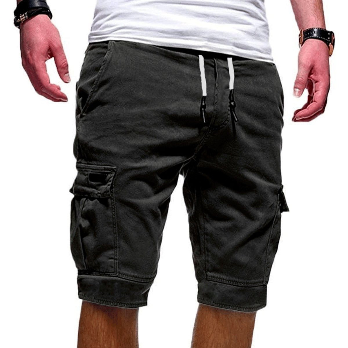 Relaxed Fit Cargo Shorts with Drawstring Waist