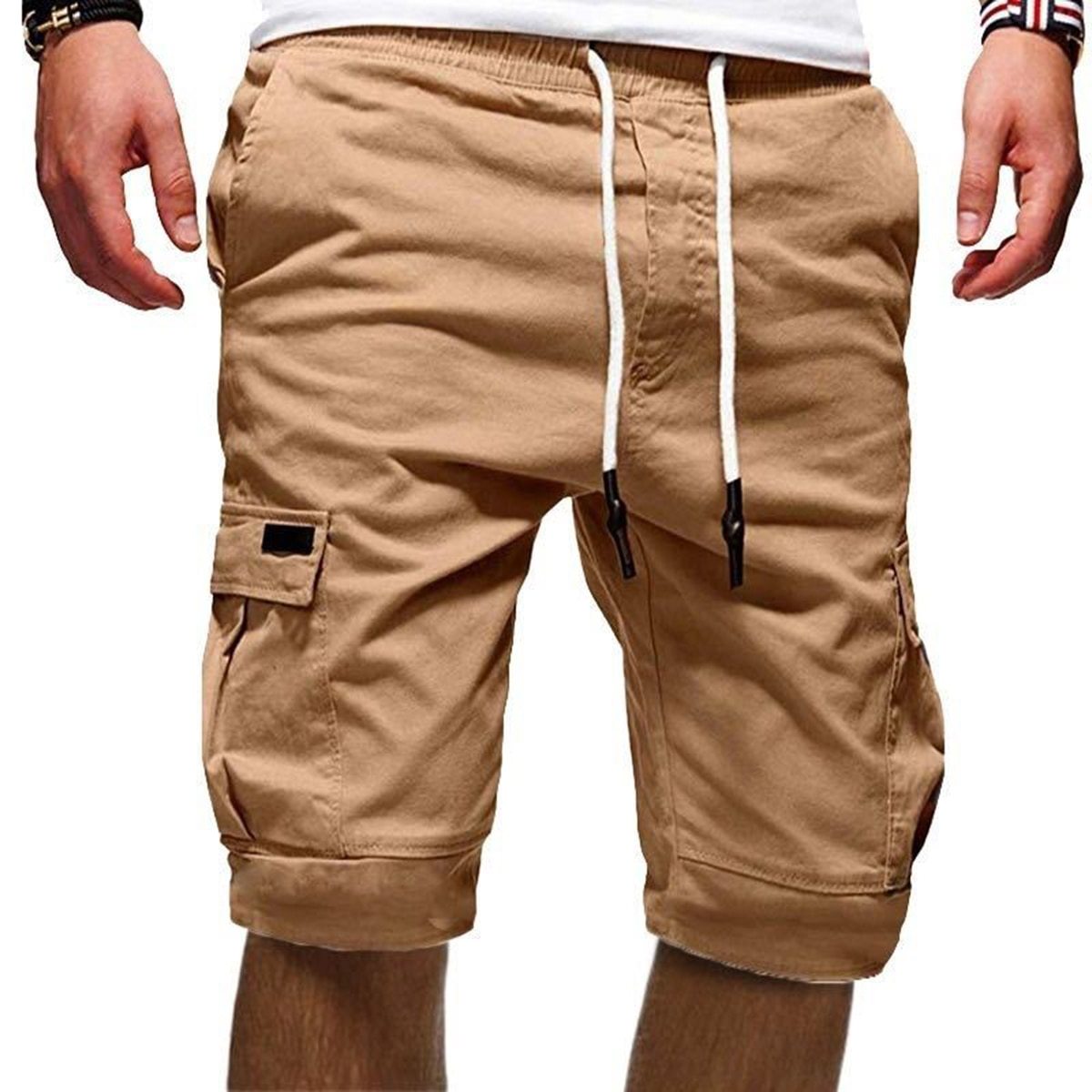 Relaxed Fit Cargo Shorts with Drawstring Waist