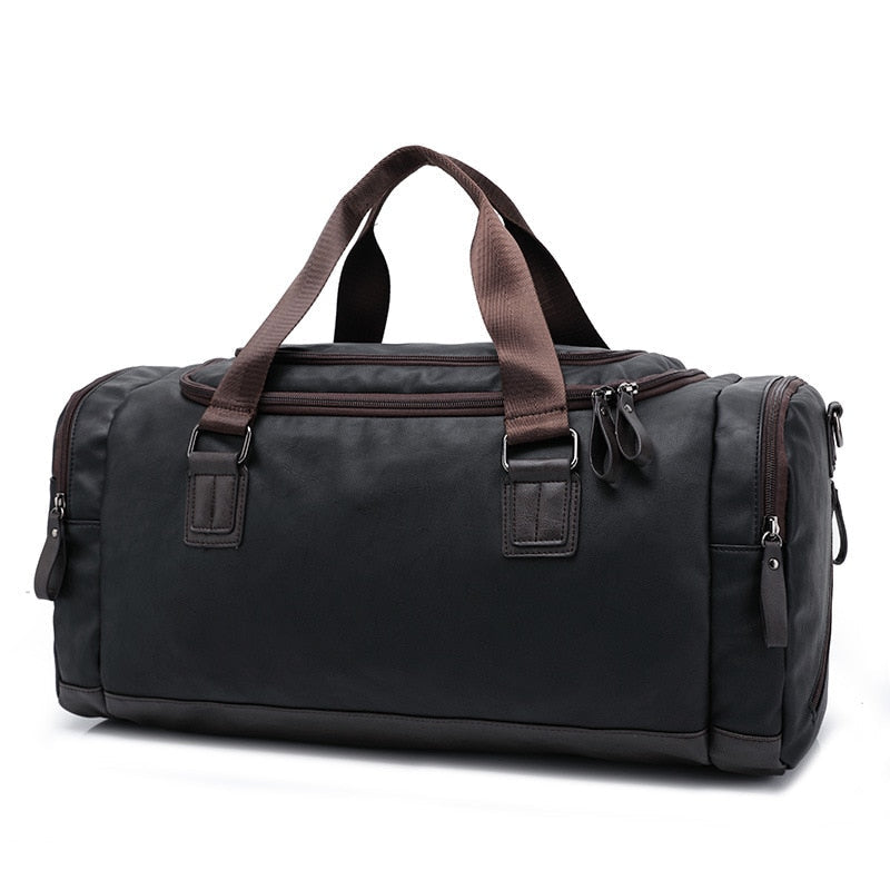 Strong Leather Travel Duffel Bag for Men