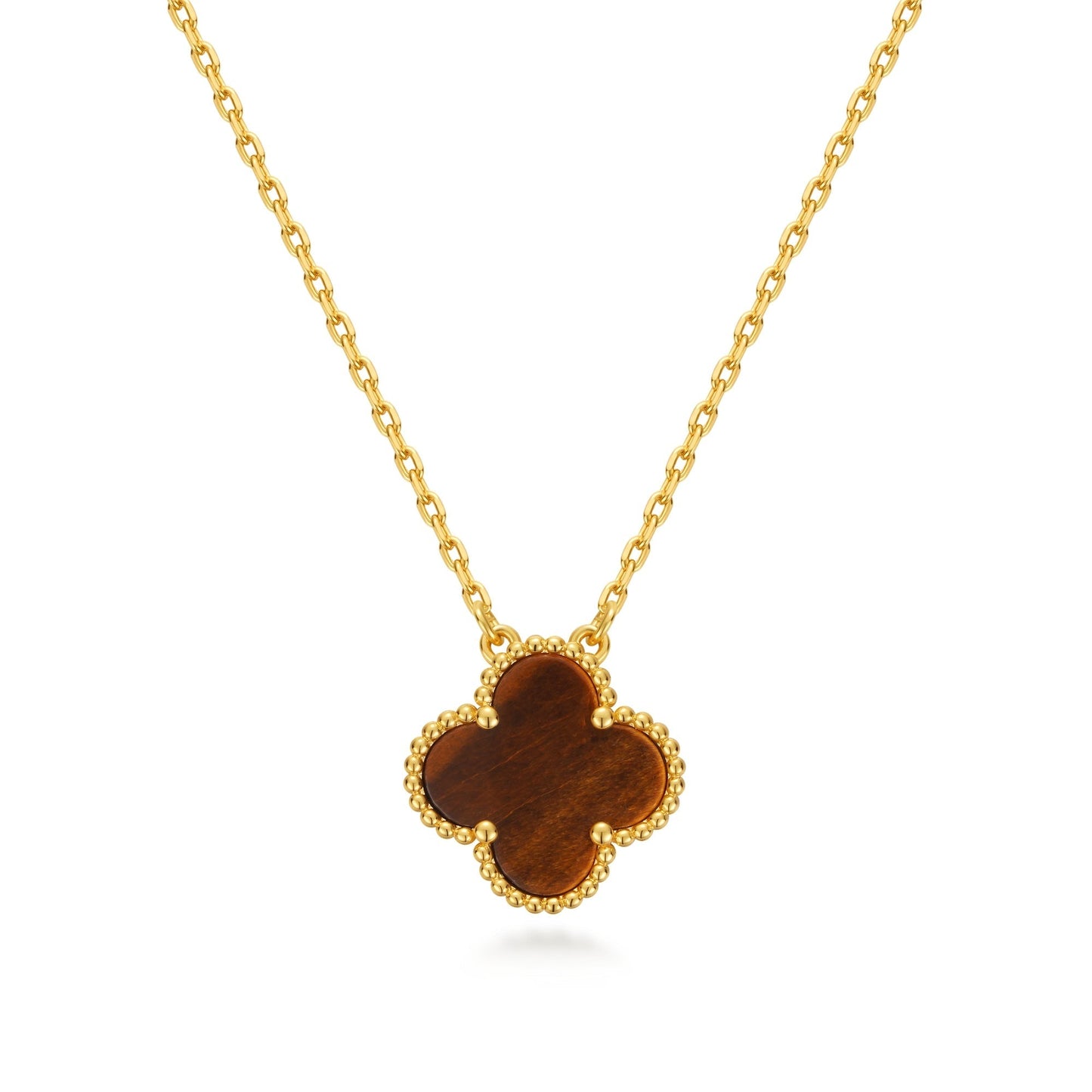 Luxury Gold Plated Silver Clover Pendant Necklace