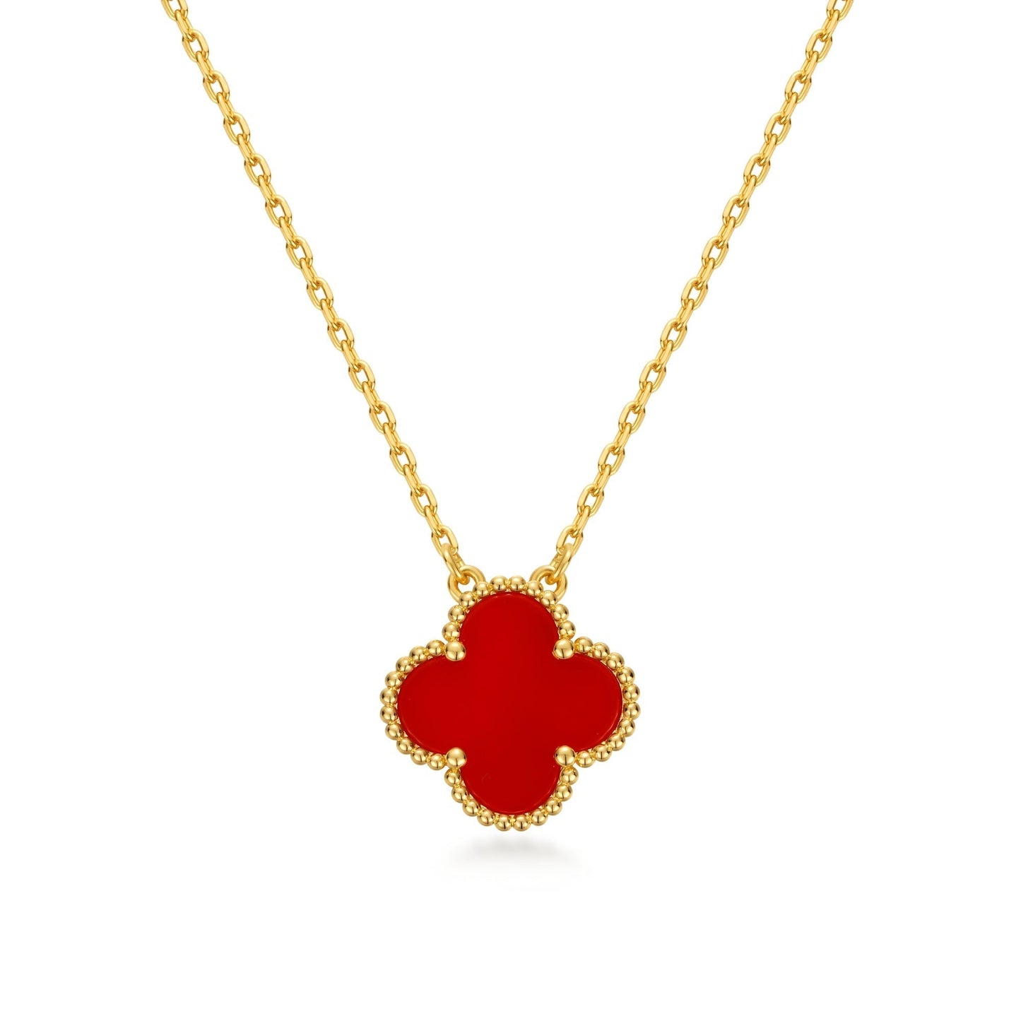 Luxury Gold Plated Silver Clover Pendant Necklace