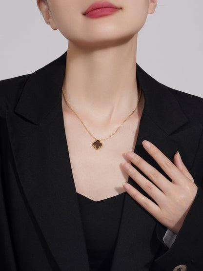 Luxury Gold Plated Silver Clover Pendant Necklace