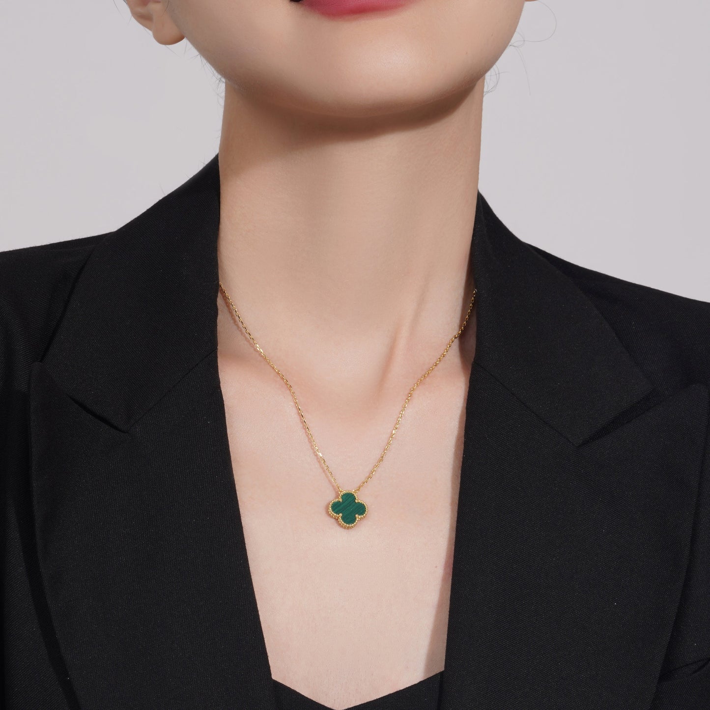 Luxury Gold Plated Silver Clover Pendant Necklace