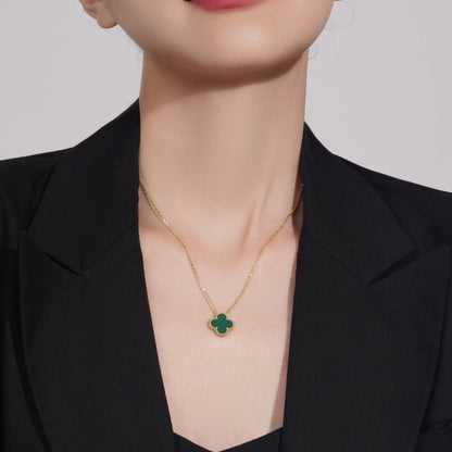Luxury Gold Plated Silver Clover Pendant Necklace