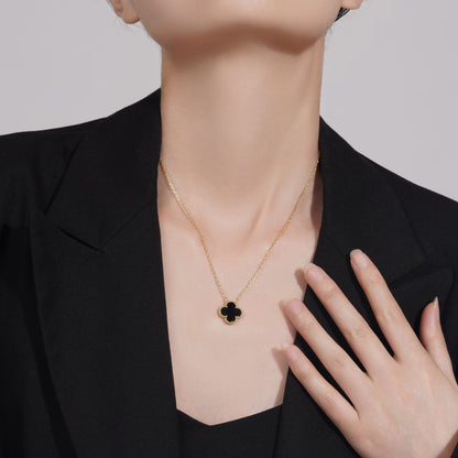 Luxury Gold Plated Silver Clover Pendant Necklace