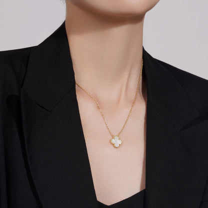 Luxury Gold Plated Silver Clover Pendant Necklace