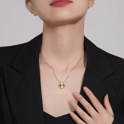 Luxury Gold Plated Silver Clover Pendant Necklace