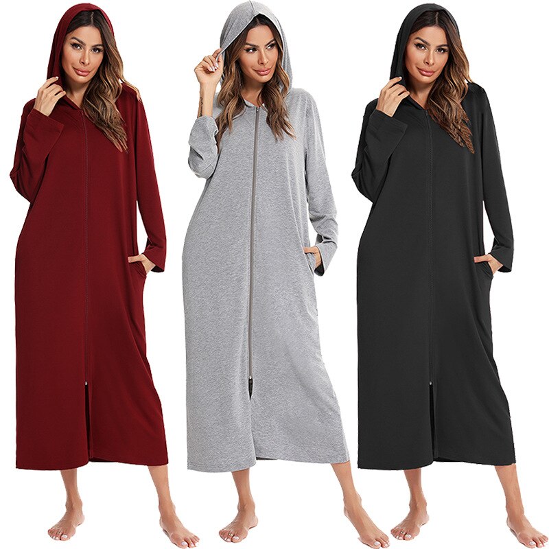 Cozy Hooded Sleep Dress for Women - Olytrend