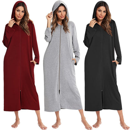 Cozy Hooded Sleep Dress for Women - Olytrend