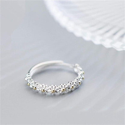 Flexible Sterling Floral Ring