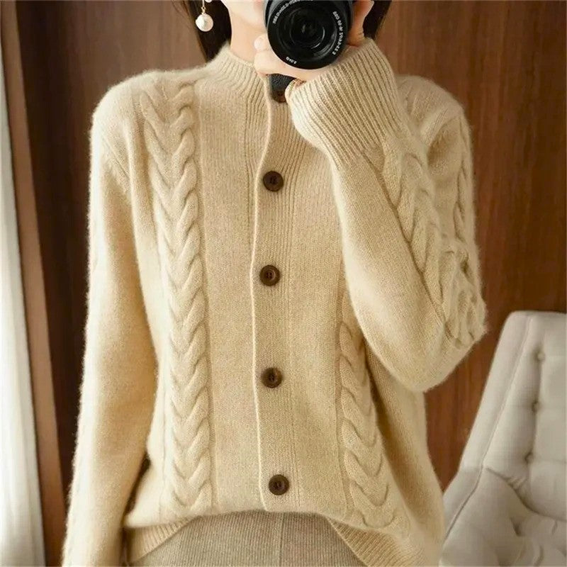 Soft Cable Knit Cardigan Sweater