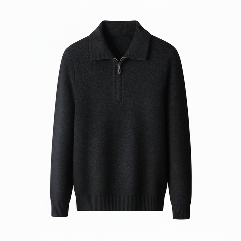 Men's Classic Zip Neck Pullover Sweater