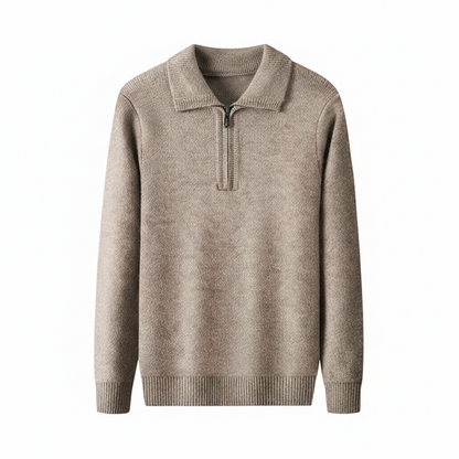 Men's Classic Zip Neck Pullover Sweater