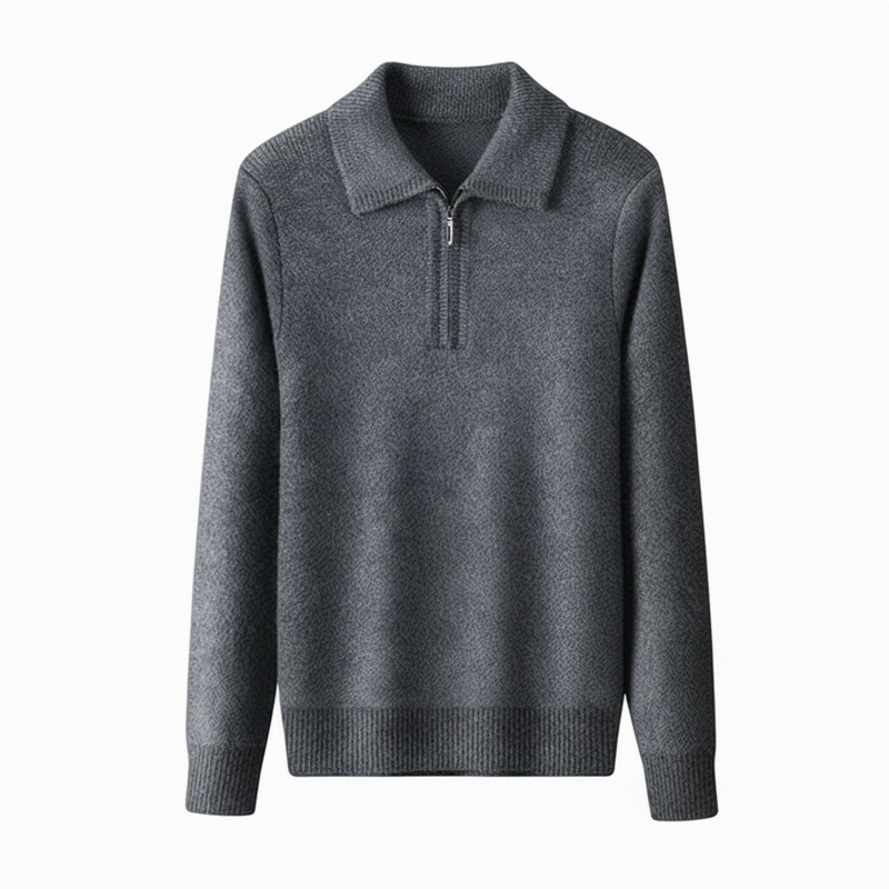 Men's Classic Zip Neck Pullover Sweater