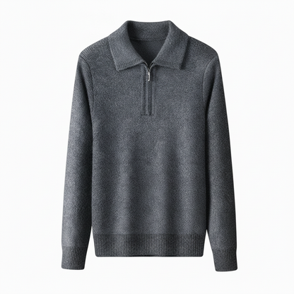 Men's Classic Zip Neck Pullover Sweater