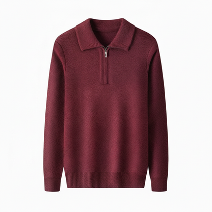 Men's Classic Zip Neck Pullover Sweater