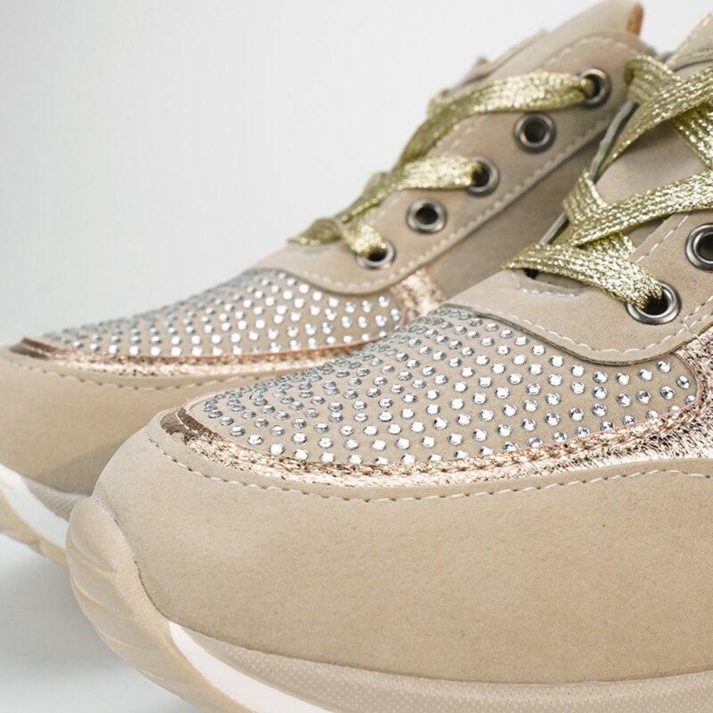 Glamorous Women's Glittery High Top Sneakers
