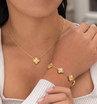 Lucky Charm Necklace and Earring Set - Pexav