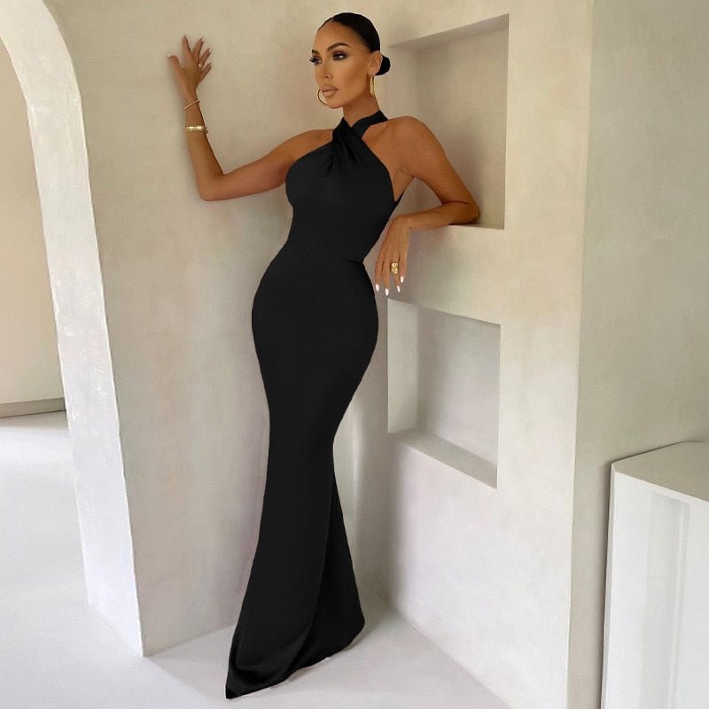 Elegant V Neck Long Evening Gown for Women