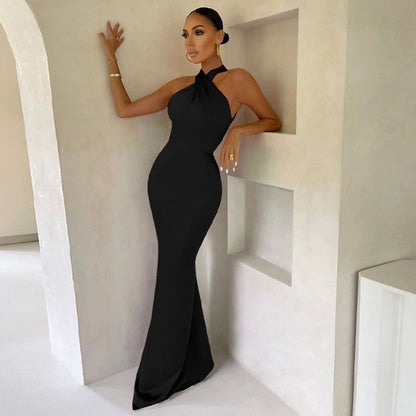 Elegant V Neck Long Evening Gown for Women
