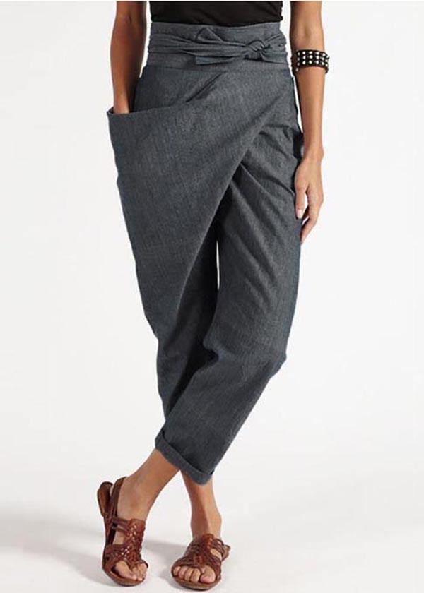 Loose Fit Women's Cotton Harem Pants High Waist - Nocini
