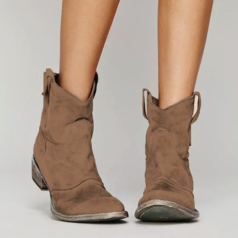 Comfortable Classic Low Heel Ankle Boots - Nocini