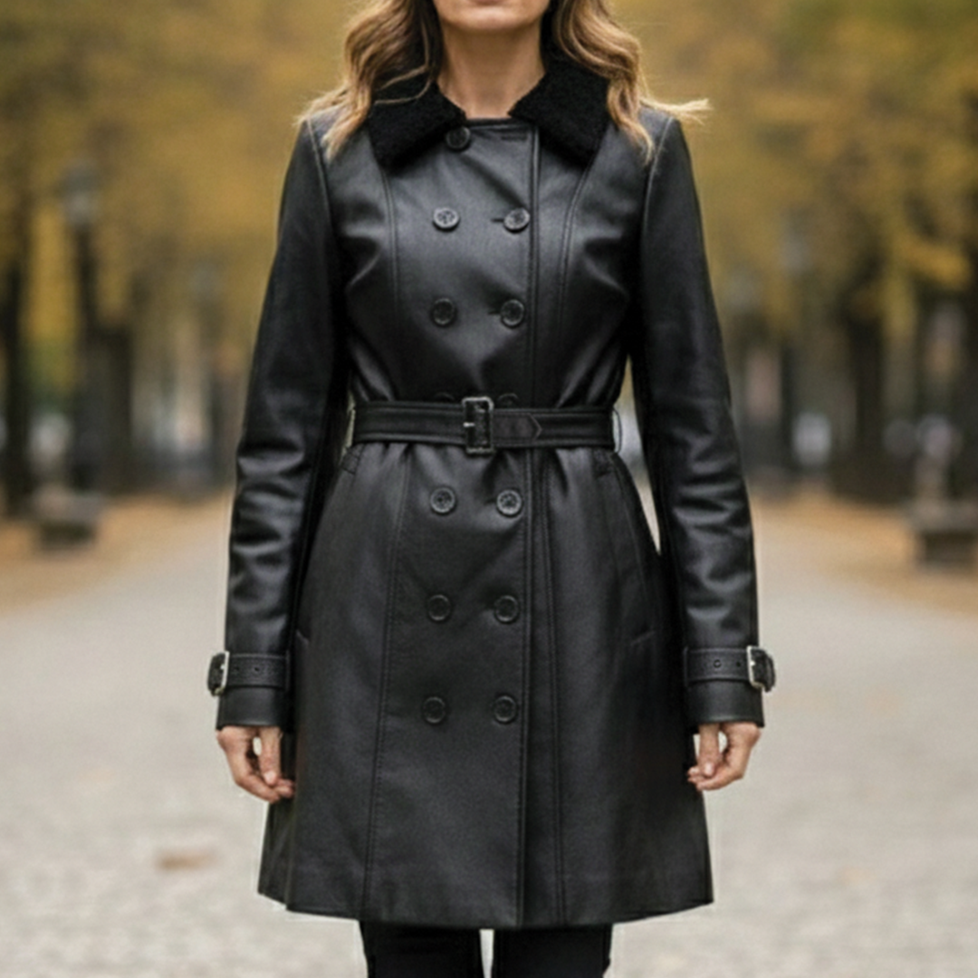 Luxurious Genuine Leather Winter Coat - Nocini