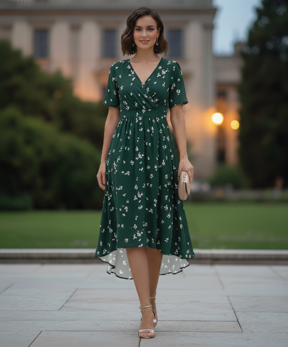 Comfortable Fit Floral Midi Dress - Nocini
