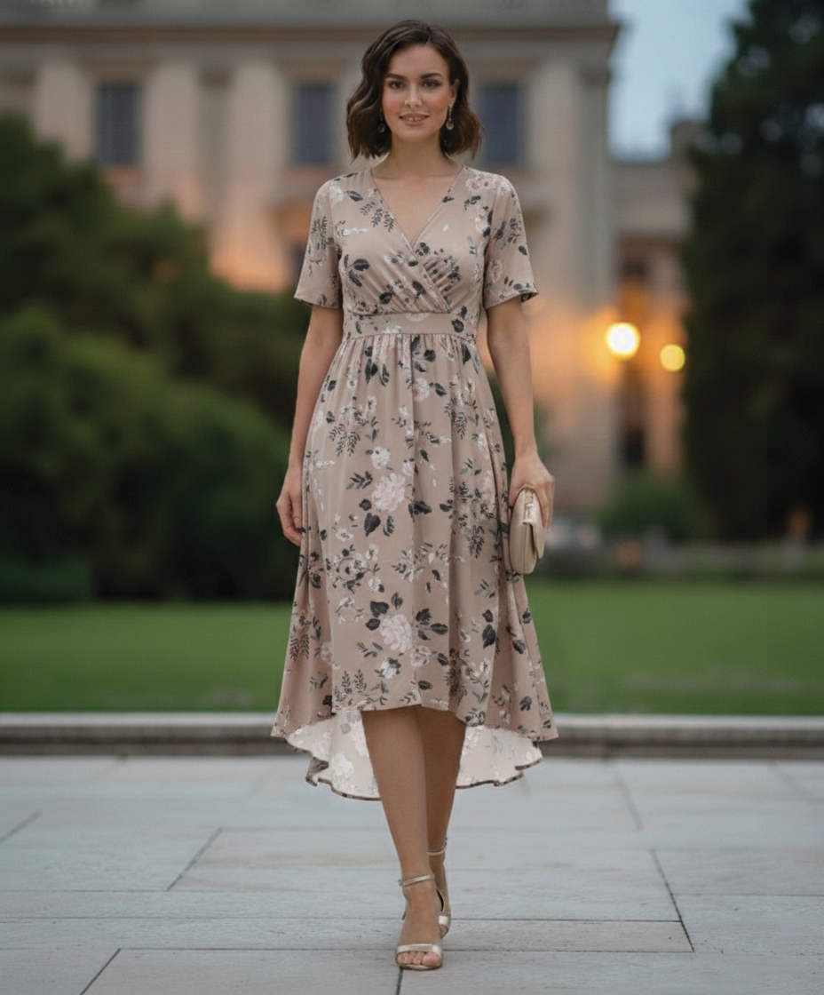 Comfortable Fit Floral Midi Dress