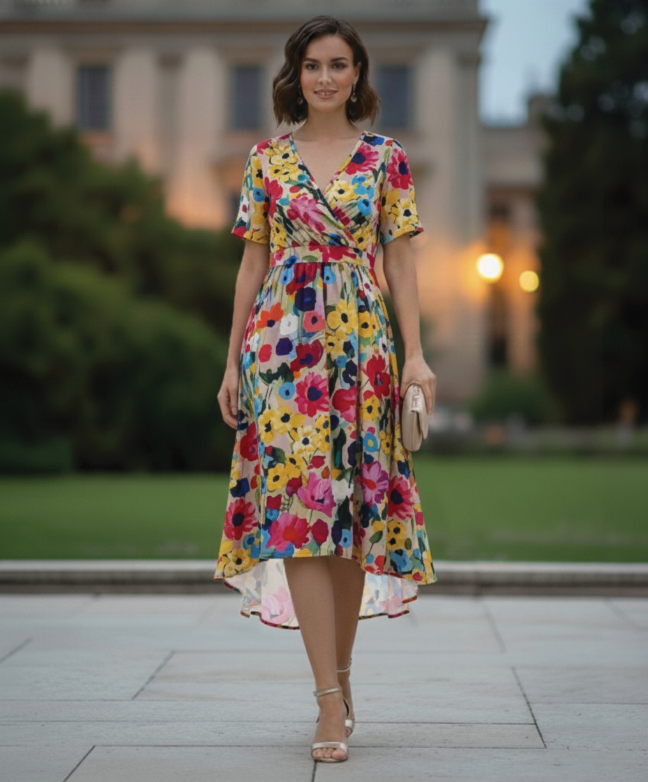 Comfortable Fit Floral Midi Dress