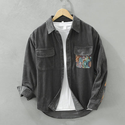 Casual Corduroy Button Down Shirt