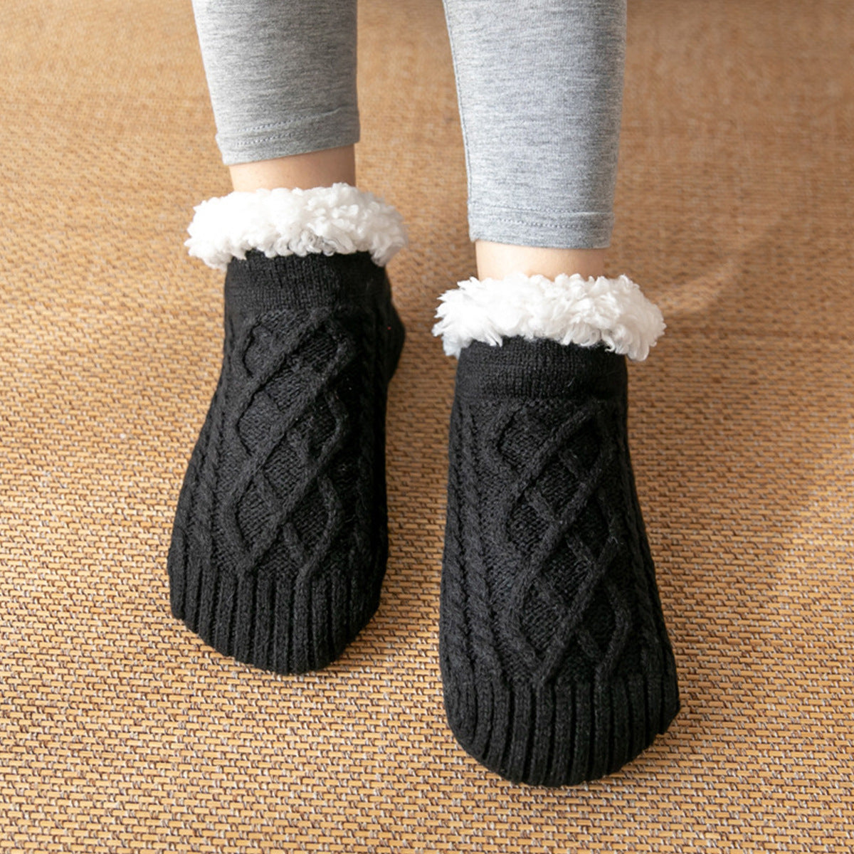 Cozy Cable Knit Fleece Socks