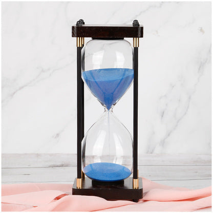 Elegant Wooden Hourglass Timer With Gold Details