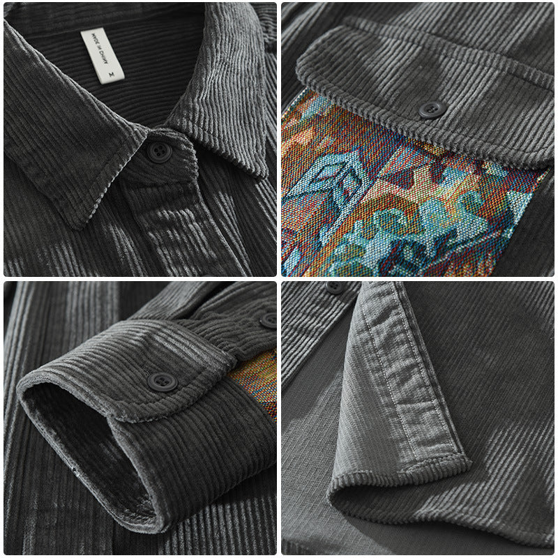 Casual Corduroy Button Down Shirt
