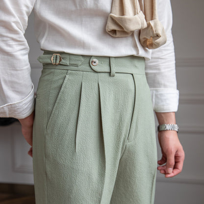 Men's Slim Fit High Waist Dress Trousers