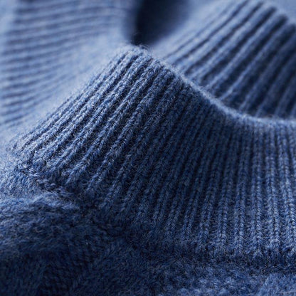 Classic Crew Neck Cable Knit Sweater