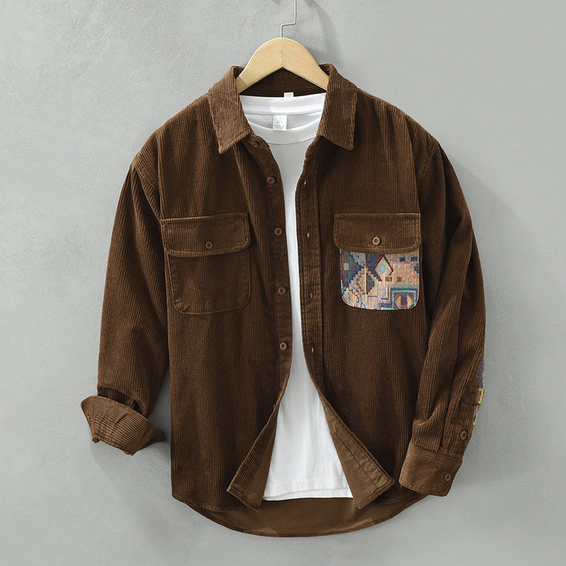 Casual Corduroy Button Down Shirt