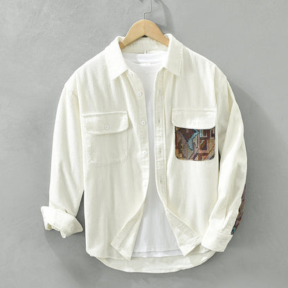 Casual Corduroy Button Down Shirt - Nocini