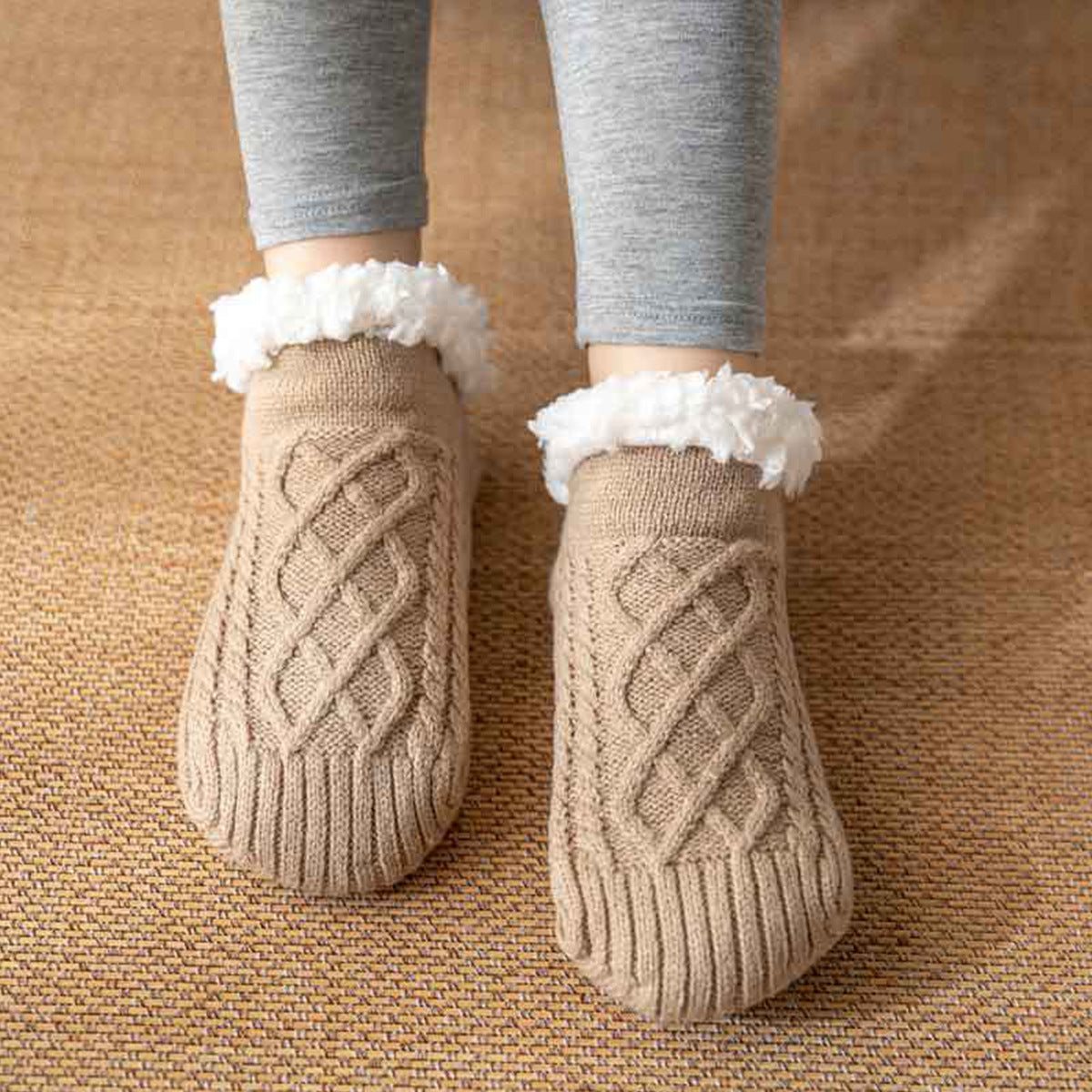 Cozy Cable Knit Fleece Socks