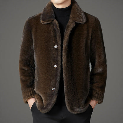 Luxurious Mink Collar Jacket