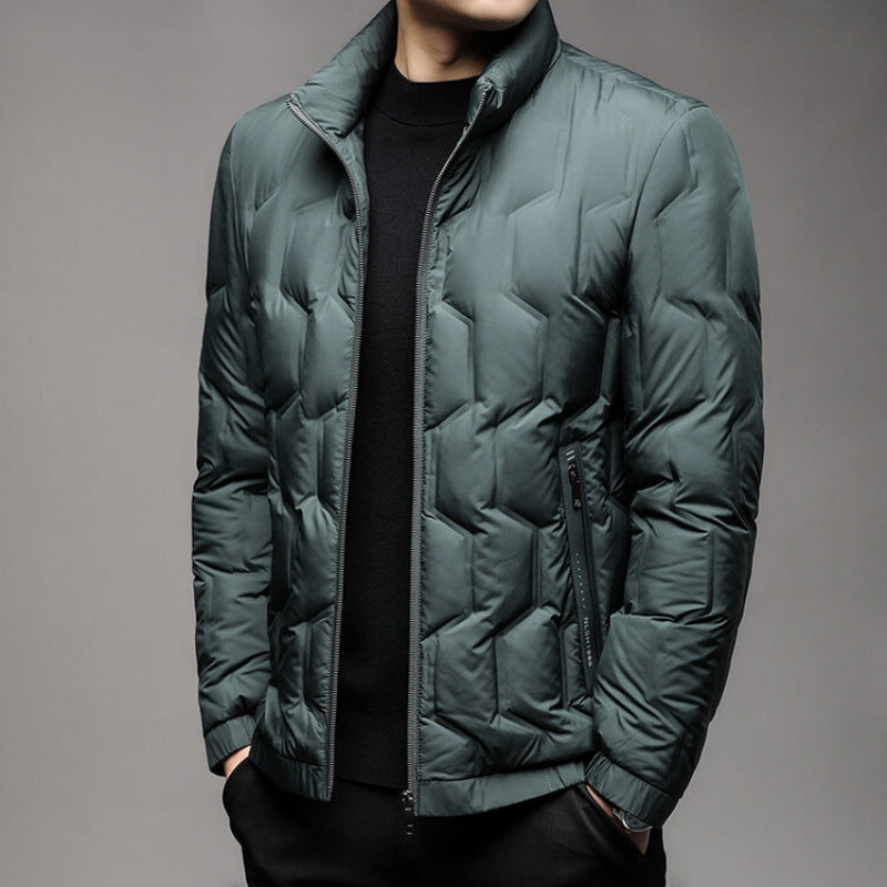 Warm Quilted Puffer Coat with Zip Front