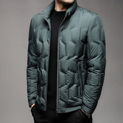 Warm Quilted Puffer Coat with Zip Front