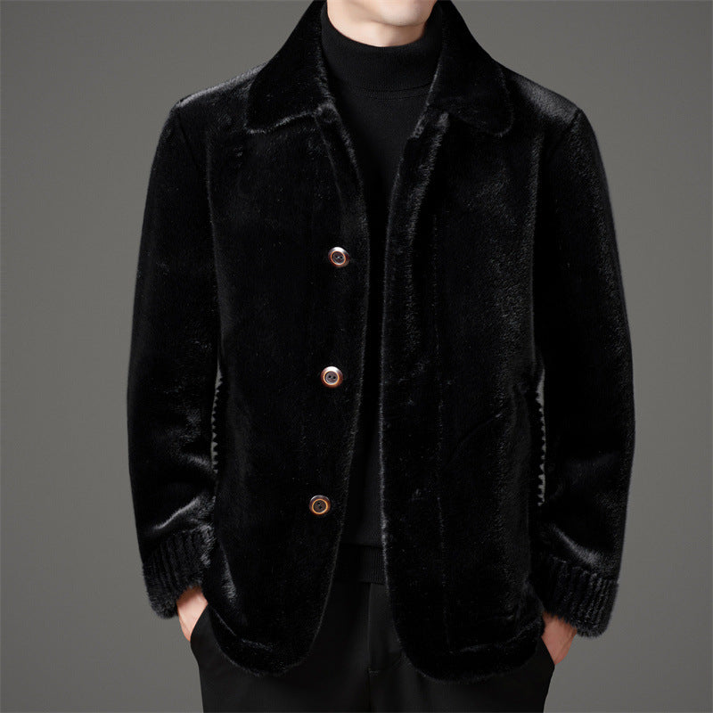 Luxurious Mink Collar Jacket