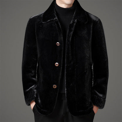 Luxurious Mink Collar Jacket