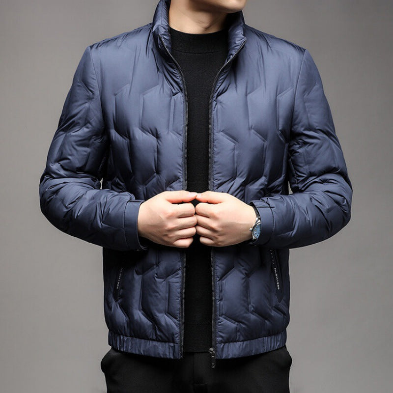 Warm Quilted Puffer Coat with Zip Front